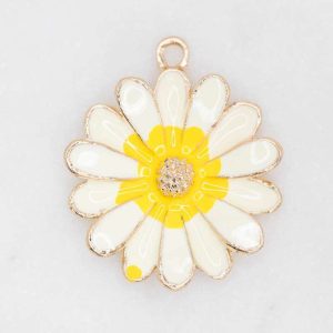 Enamel Daisy Flower Charms