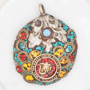 Large Tibetan Shell  Pendant